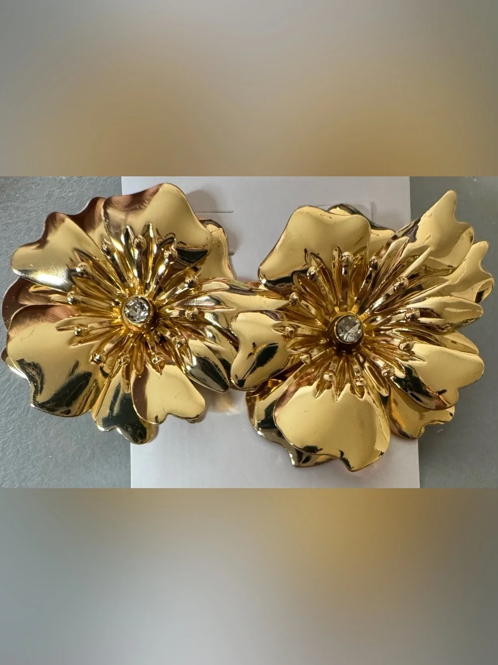 Gold Floral Statement Earrings - Elegant Women’s Accessory